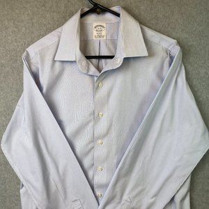 Brooks Brothers 16 X 35 Regent Dress Shirt - Micro Stiped Light Blue
